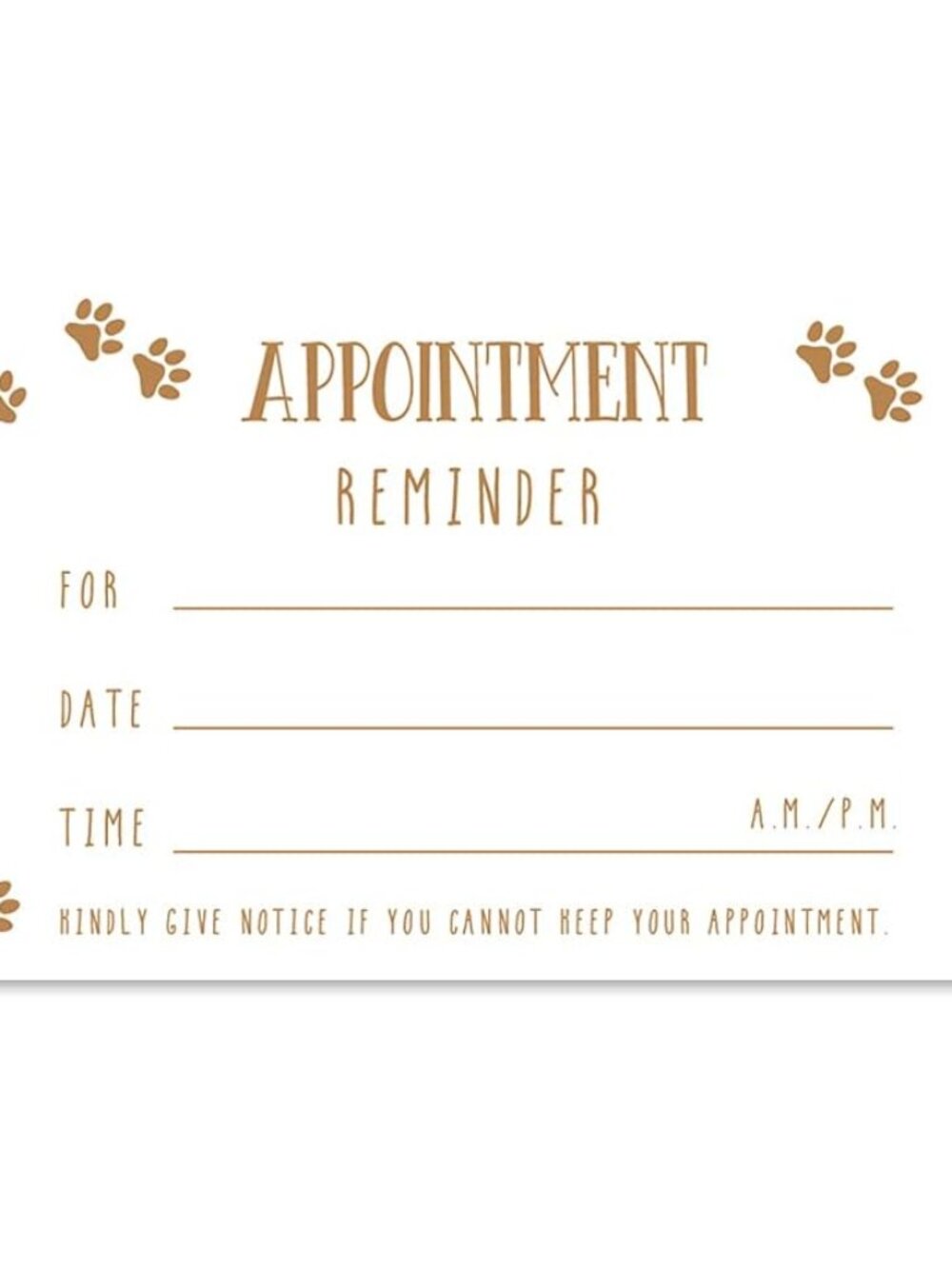 Paw Prints Appointment Business Cards for Dog Grooming, Dog Spa, Client Reminder